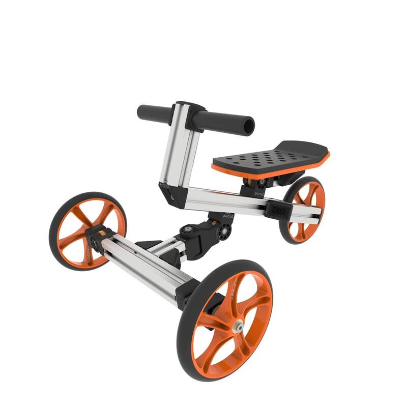 Kids Balance Bike And Scooter Kit Silver Modular Outdoor Toy - 28.74" L x 12.99" W x 20.87" H