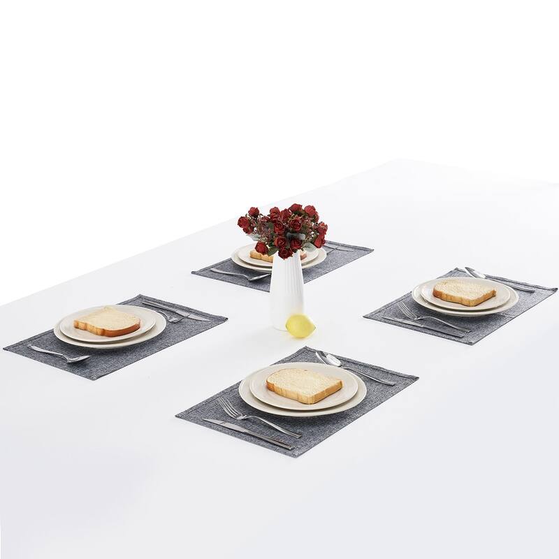 Javlergo Linen Placemats Set of 4, Heat Resistant Dining Table Place