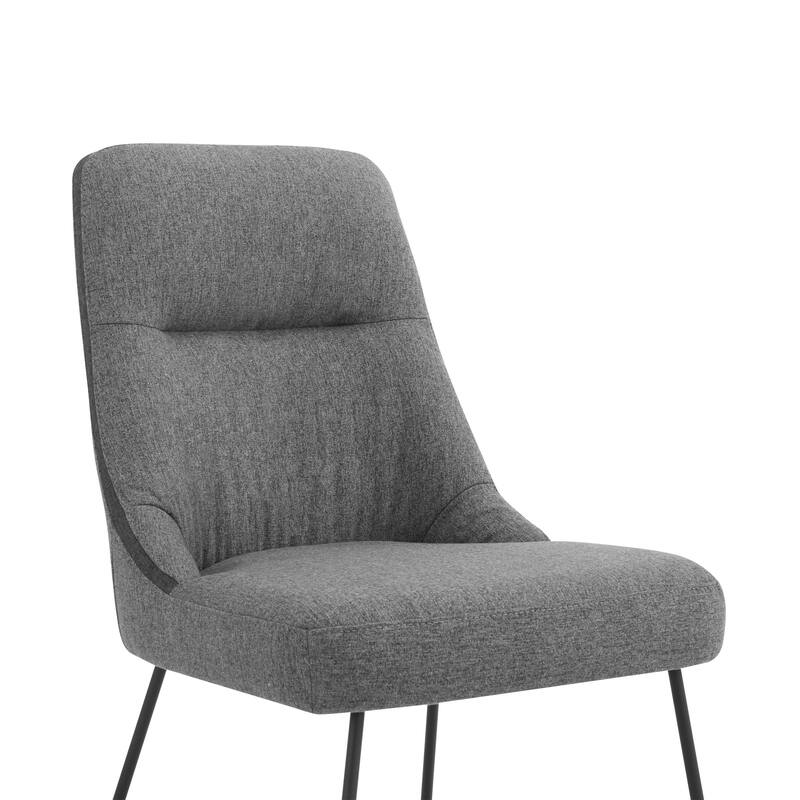 Gray Fabric and Metal Dining Room Chairs - Set of 2
