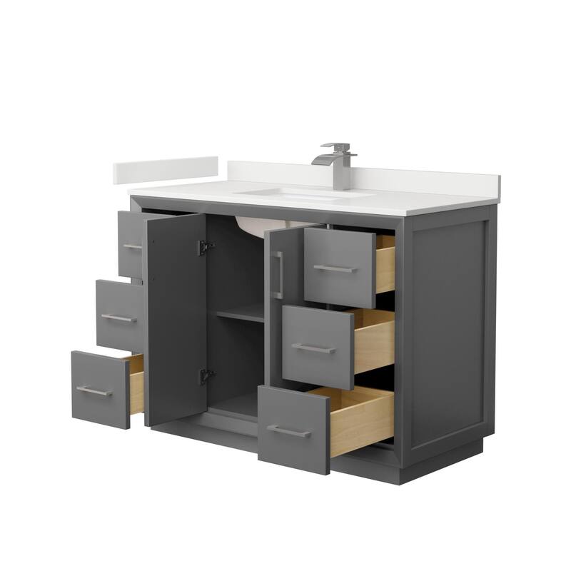 Wyndham Collection WCF414148S-QTZ-UNSMXX Strada 48" Free Standing