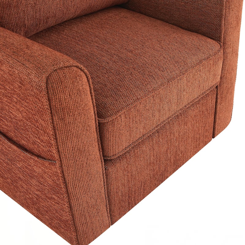360° Swivel Chair Accent Barrel Armchair Swivel Sofa Chair with Side Pockets for Living Room, Bedroom, Office and Hotel