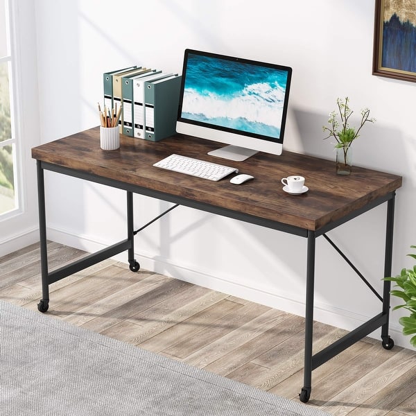 55 inches Computer Desk, Home Office Desk Writing Table for Workstation  with Clean Design - On Sale - Bed Bath & Beyond - 33798822