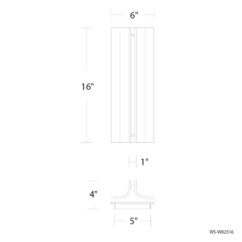 Strait 16in LED Outdoor Wall Light Selectable CCT 2700-3000-3500-4000K set to 2700K in Black