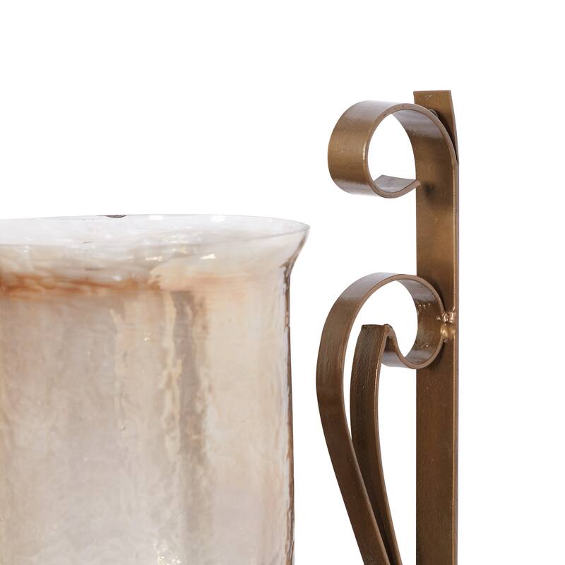 Metal Single Candle Wall Sconce - Brown - Roche River Decor - 7"W x 11"L x 20"H