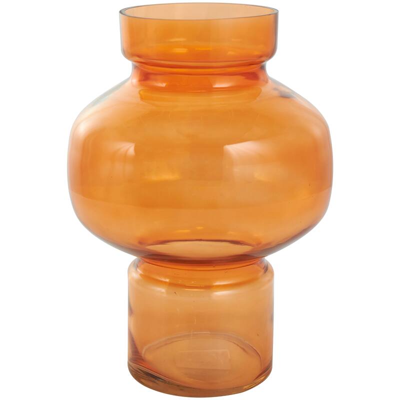 Blue, Green or Orange Glass Round Vase with Varying Shapes and Sizes (Set of 3)