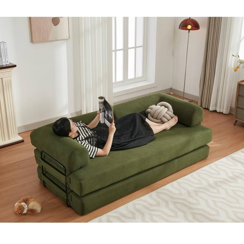 Folding Convertible Sleeper Sofa Bed with Modular Design for Living Room or Guest Room
