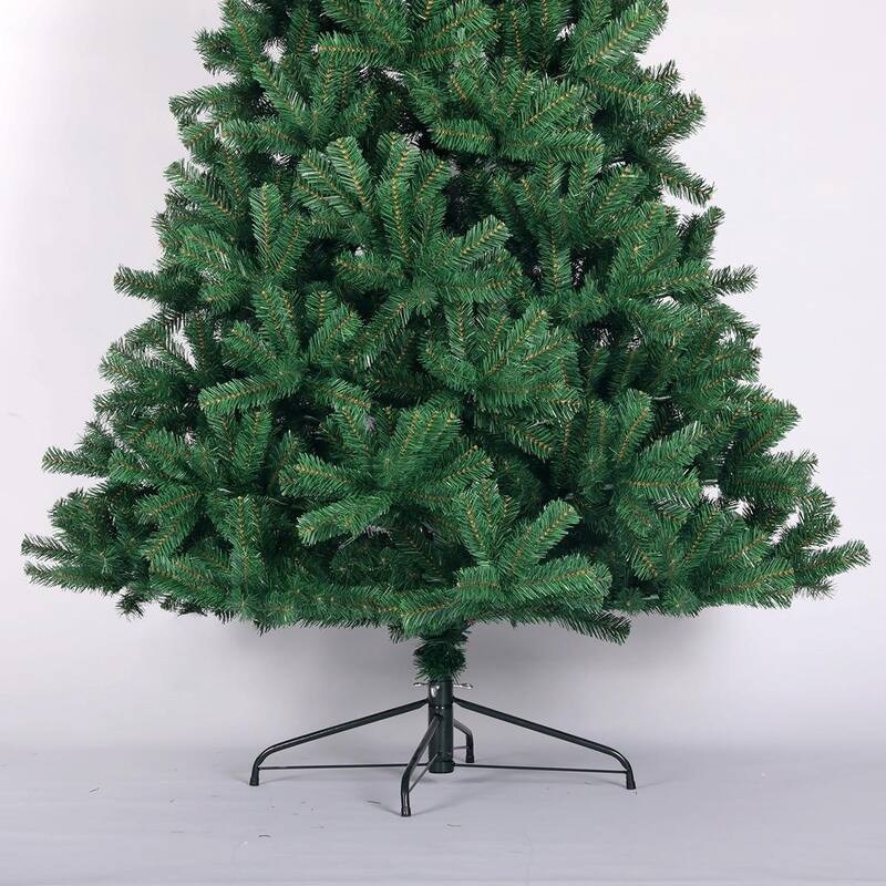 7.5ft Unlit Artificial Christmas Tree with Foldable Metal Stand