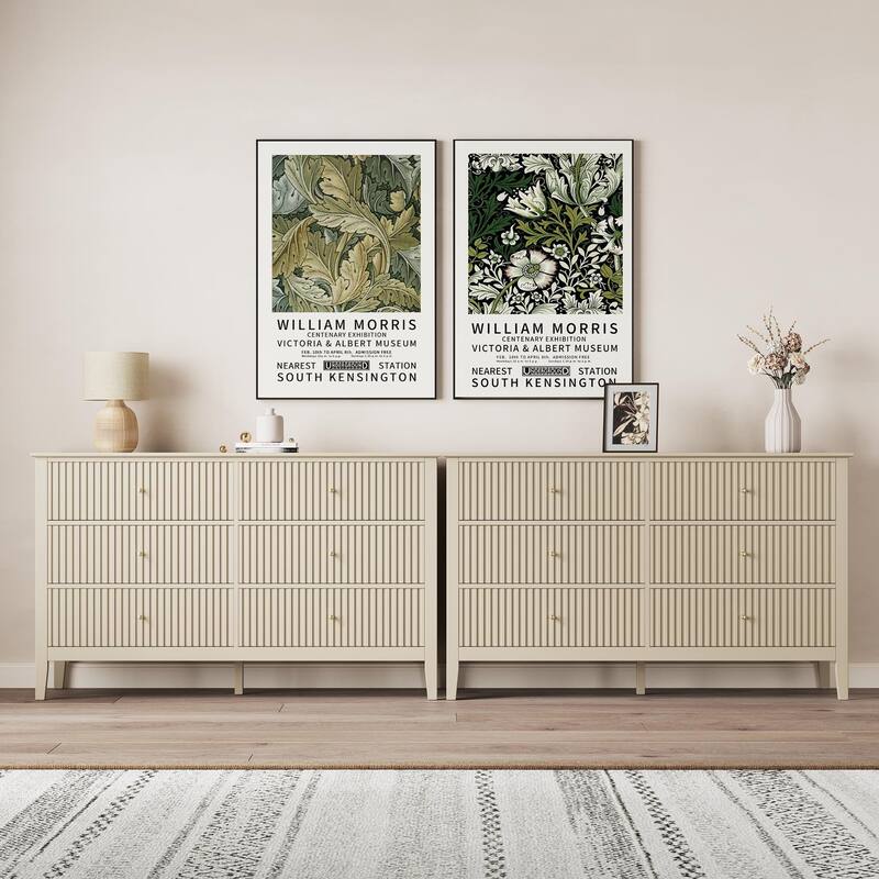 Fluted 6 Drawer Dresser