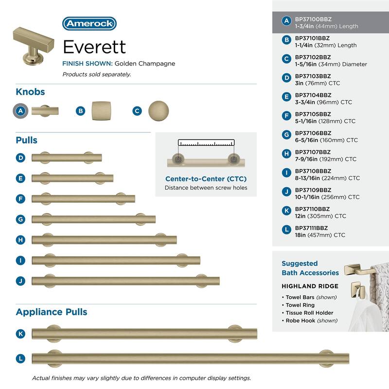 Amerock Everett Cabinet and Drawer Knob
