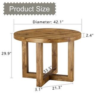 Circular Coffee Table - Modern MDF Top and Wooden Legs