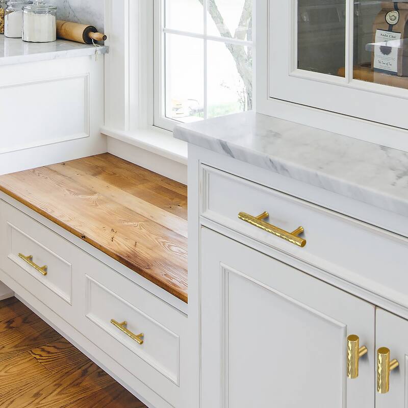 Copper Kitchen T Bar Cabinet Pulls 100% Solid Brass Drawer Knob (10-PACK)