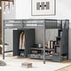 preview thumbnail 7 of 9, Full Size Loft Bed with Wardrobe,Low Storage Table and Storage Staircase Beige