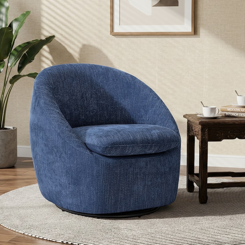 360° Swivel Chenille Upholstered Barrel Accent Chair Armchair - 30.3"W x 28.7"D x 29.5"H
