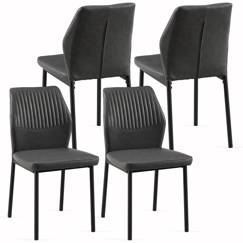 4PCS PU Metal Armless Dining Chair