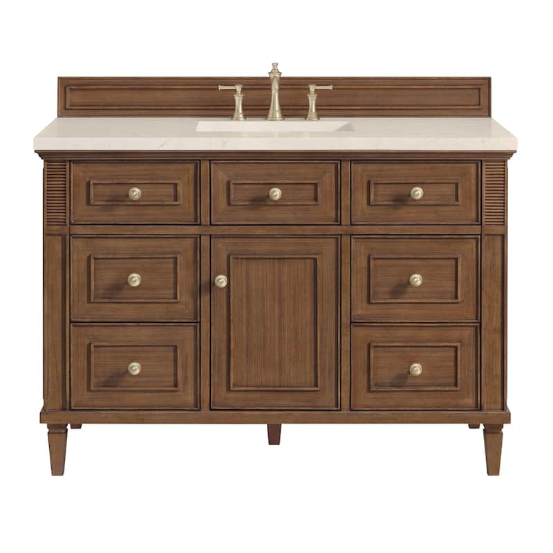 James Martin Vanities 424-V48-3EMR Lorelai 48" Single Basin Wood - Mid-Century Walnut - Walnut Finish