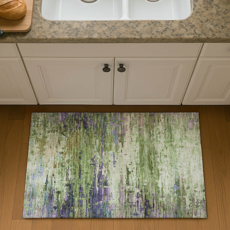 Premium Washable Super Soft Abstract Ombre Mayfield Rug - Green - 1'8" x 2'6"