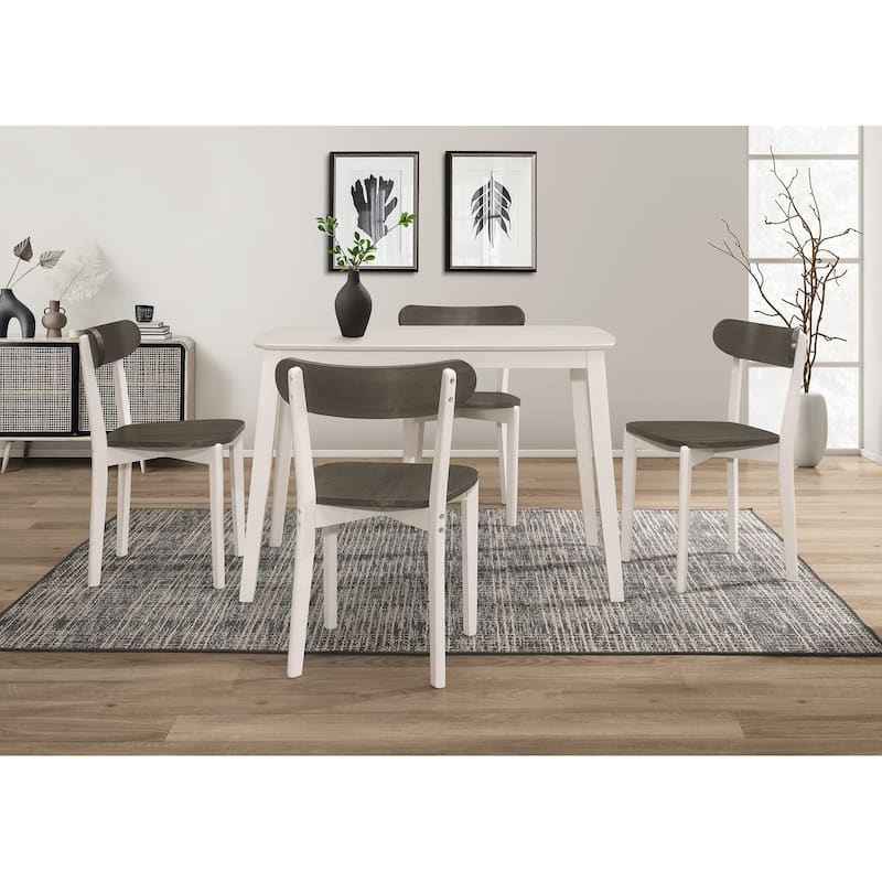 5 Pieces Kim Dining Set - Table and 4 Chairs - Taupe
