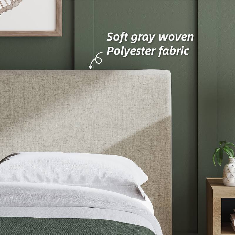 Signature Design by Ashley Cielden Soft Gray Queen Upholstered Bed with Roll Slats - Soft Gray - Queen