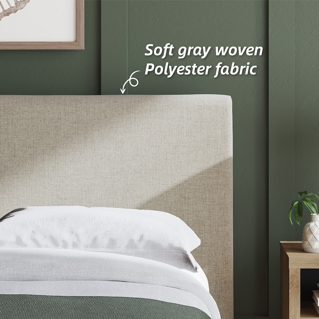 Signature Design by Ashley Cielden Soft Gray Queen Upholstered Bed with Roll Slats