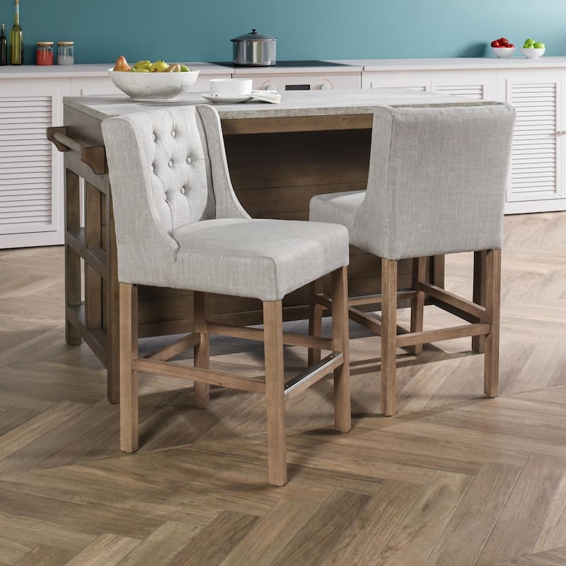 The Gray Barn Flying Hawk Tufted Upholstered 24-inch Counter Stool