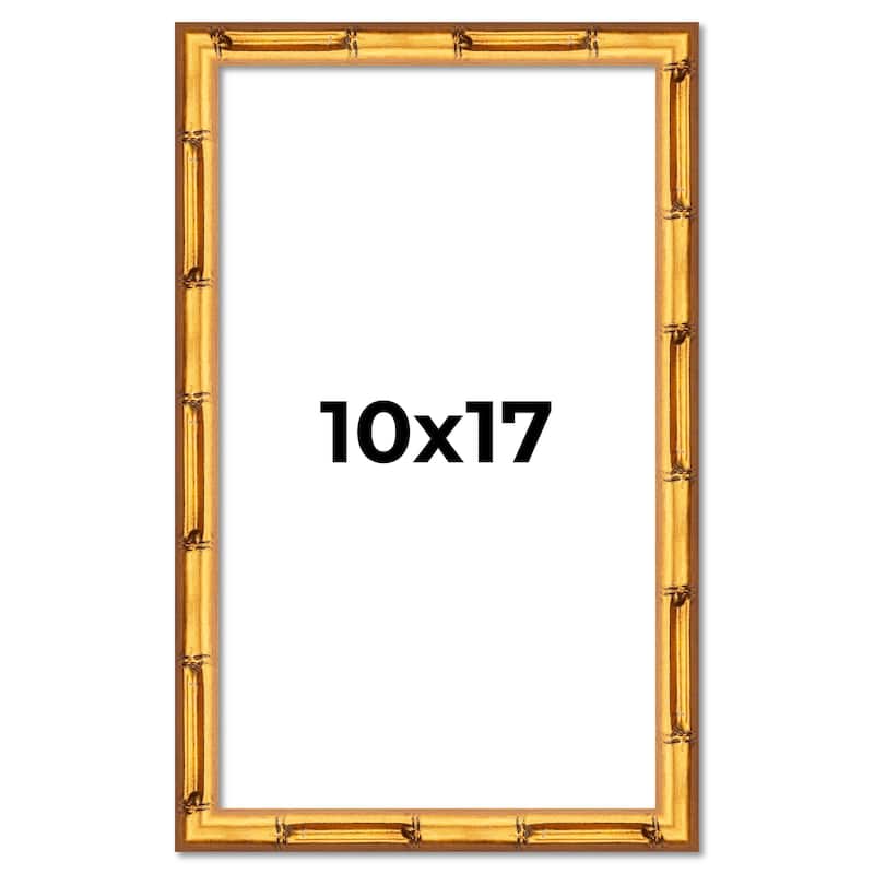 10x17 Frame Gold Bamboo Picture Frame Modern Photo Frame Includes UV Acrylic Shatter Guard Front Acid Free Foam Backing Board