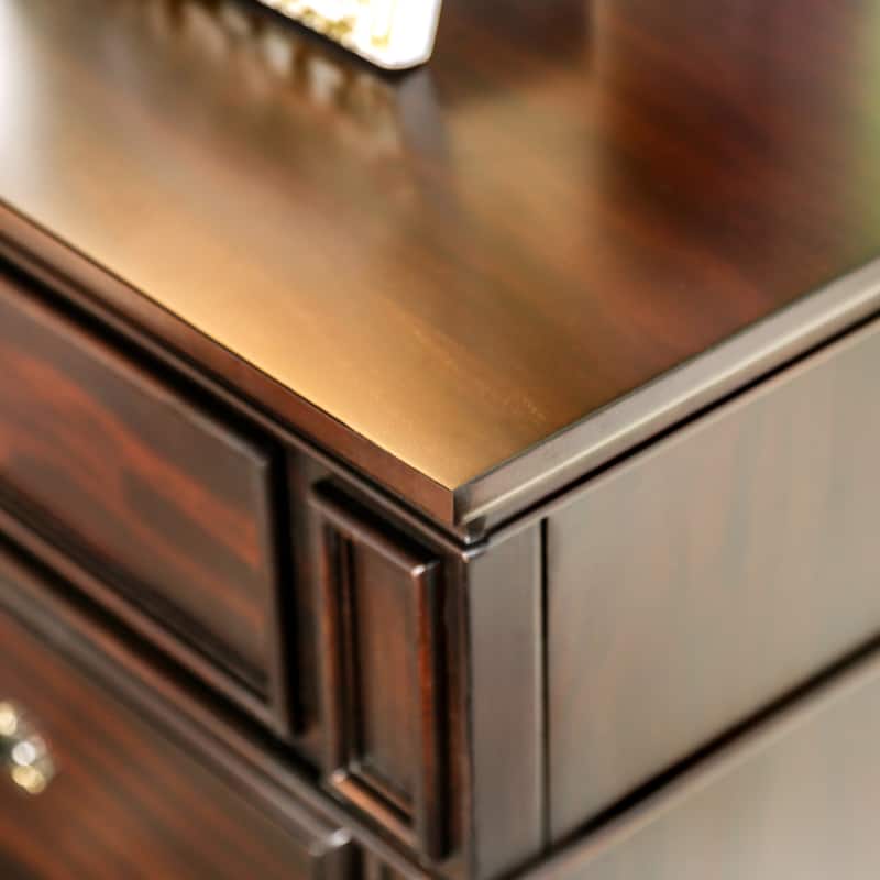 Vame Traditional Walnut Wood 2-Piece Poster Bedroom Set by Furniture of America