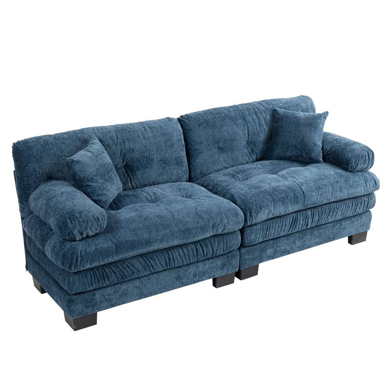84" Upholstered 3-Seater Sofa with Memory Foam & Comfort Pillows