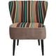 preview thumbnail 1 of 5, Safavieh Mid-Century Rainbow Striped Accent Chair Multi - 24"W x 28"D x 30"H