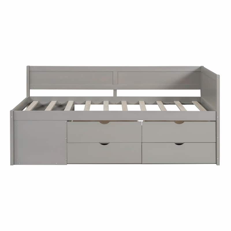 Daybed with Storage Drawers and Shelves