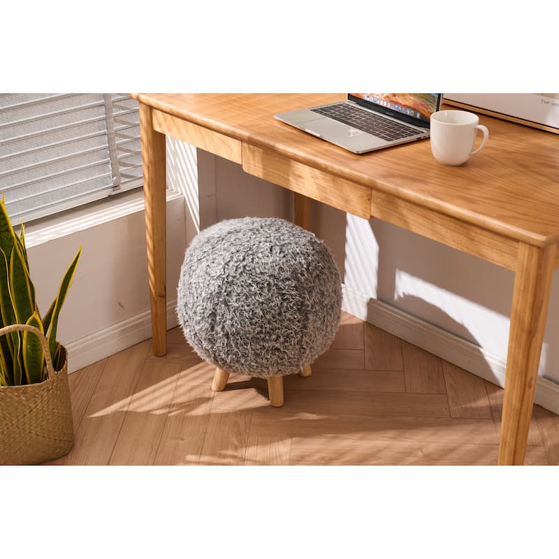 Contemporary Upholstered Vanity Chair Ottoman