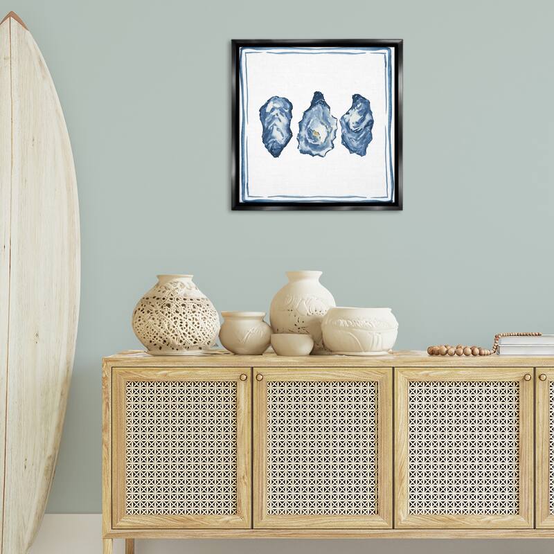 Stupell Oyster Shell Trio Framed Floater Canvas Wall Art Design By Lucille Price