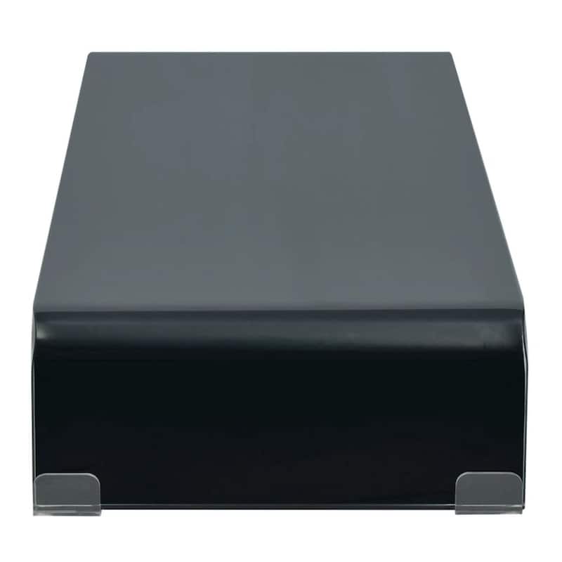 vidaXL TV Stand/Monitor Riser Glass Black 31.5"x11.8"x5.1"