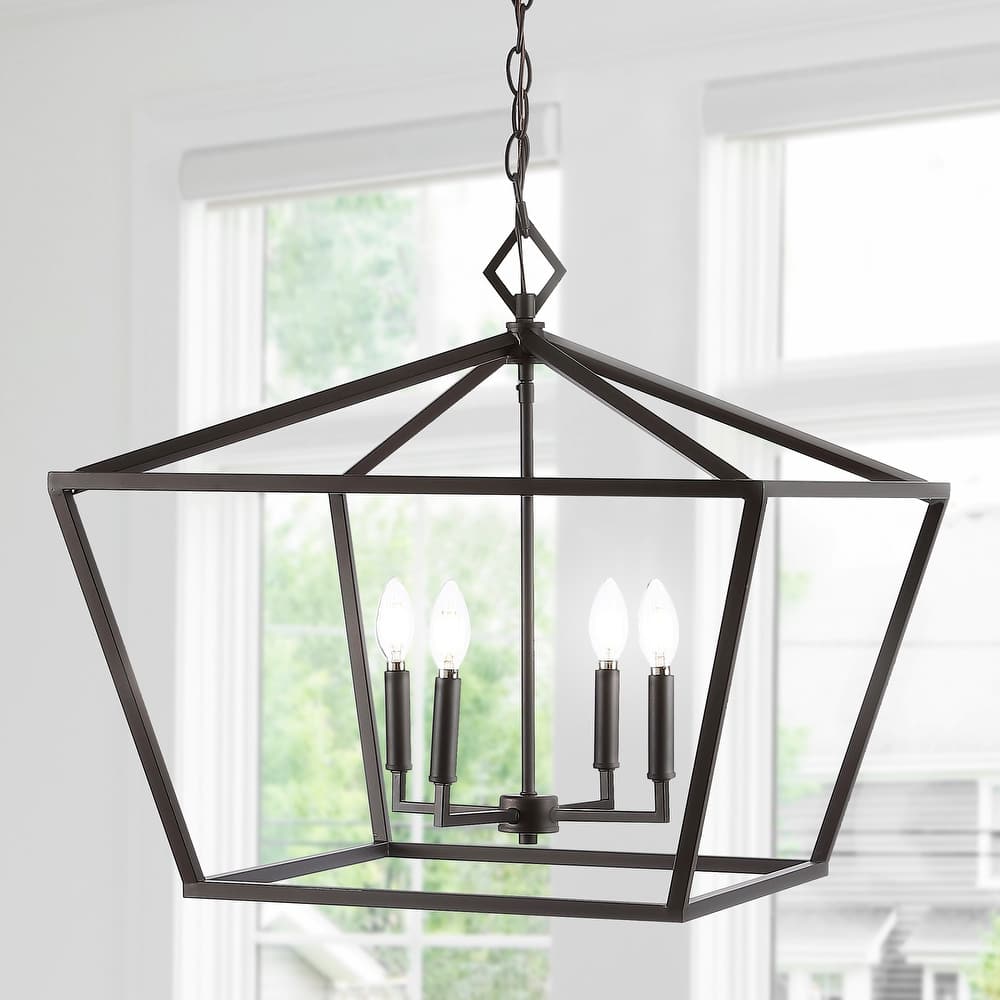 JONATHAN Y Floyd 4-Light Adjustable Iron Rustic Glam LED Pendant