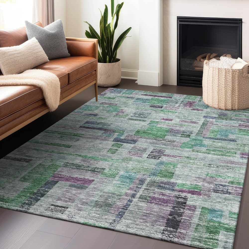 Machine Washable Indoor/ Outdoor Contemporary Chantille Rug