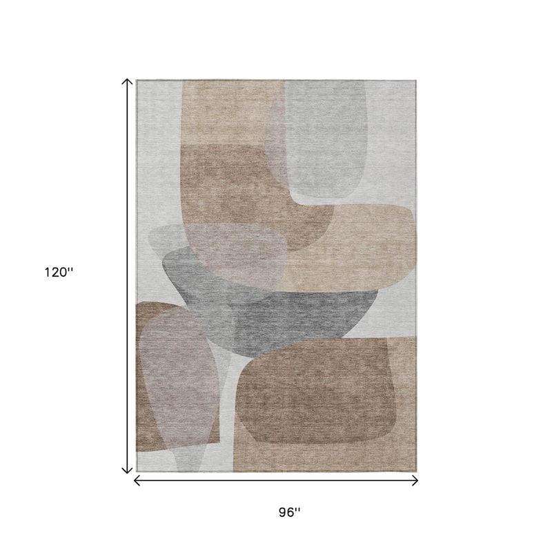 HomeRoots Abstract Transitional Rectangle Outdoor Rug