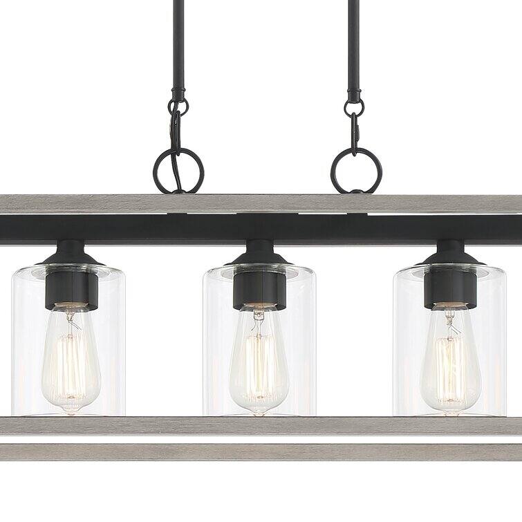 Acroma 5-light Farmhouse Chandelier Rectangle Island Lights for Dining Room - N/A