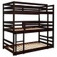 preview thumbnail 1 of 7, Sandler Transitional Wood Triple Bunk Bed Cappuccino Twin