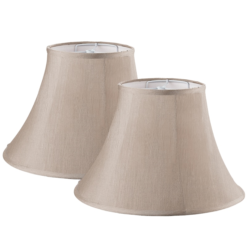 Pyramid Brown/Green Round Bell Stretched Spider Fitting Lamp Shades 8"x16"x12"(2-Pack) - N/A