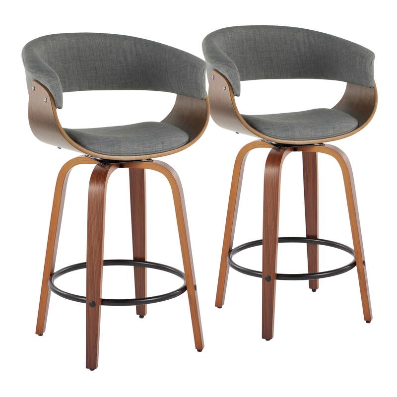 Carson Carrington Sauda 26" Fixed-Height Counter Stool with Bent Wood Legs (Set of 2)