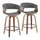 Option Light Grey Fabric/Walnut/Black Metal