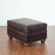 preview thumbnail 2 of 2, Roundhill Furniture Leinster Fabric Upholstered Nailhead Ottoman in Espresso