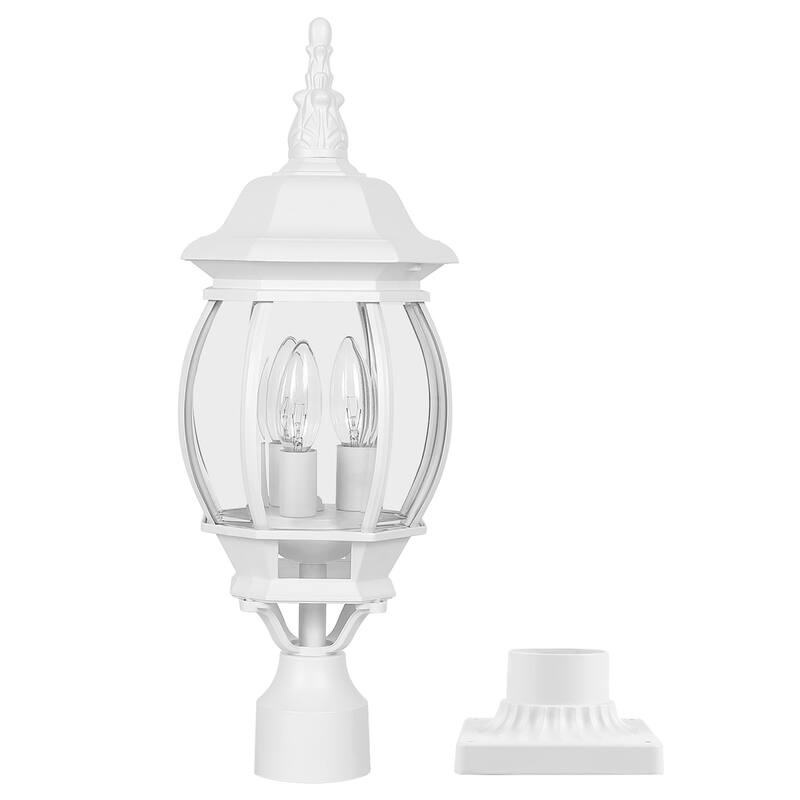 Outdoor 1/3 Light Post Lantern with Pier Mount Base(Pack 1 or 2)