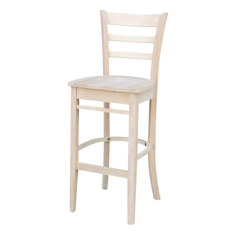 International Concepts Solid Wood Emily Dining Stool - Unfinished - Bar Height