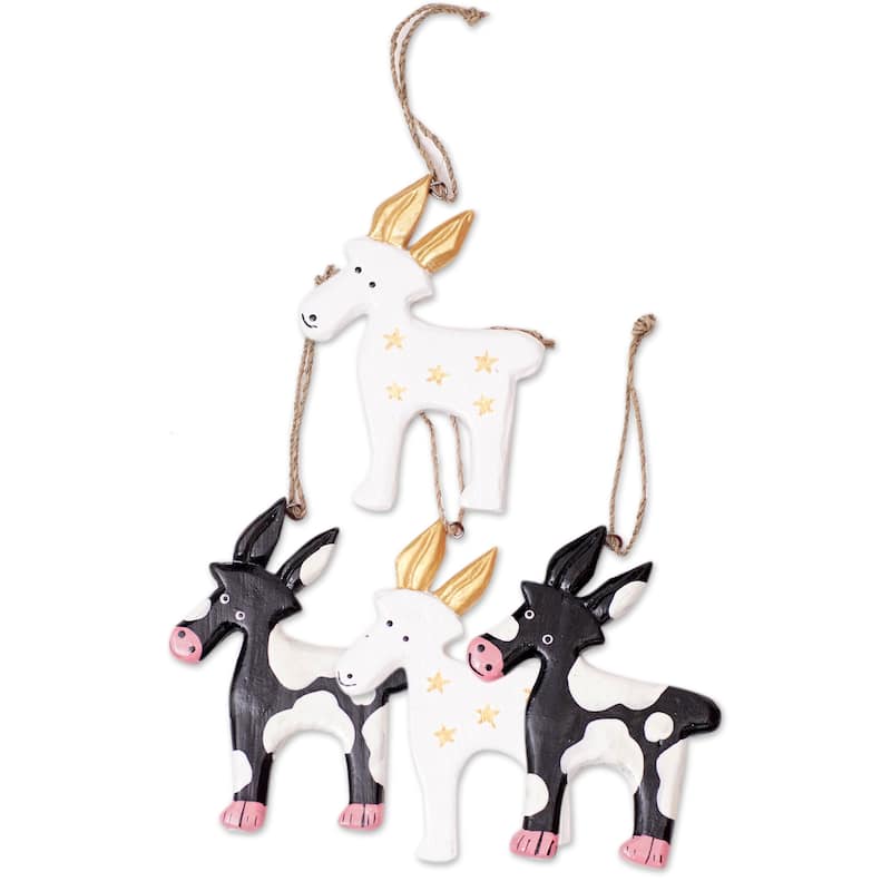 Novica Handmade Magic Deers Wood Ornaments (Set Of 4)