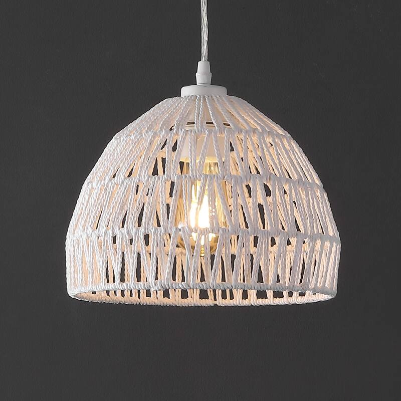 Jigu 1-Light Woven Rattan/Iron LED Pendant, by JONATHAN Y