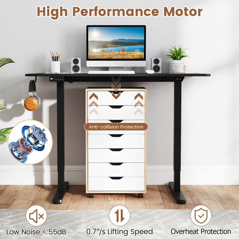 Costway 48” x 24” Electric Standing Desk with LED Display 2 Memory