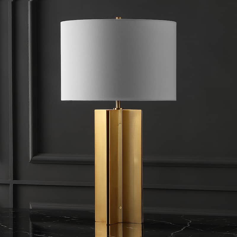 SAFAVIEH Couture Lighting Desdemona 27-inch Square Metal Table Lamp - 15 In W x 15 In D x 27 In H - 15Wx15Dx27H