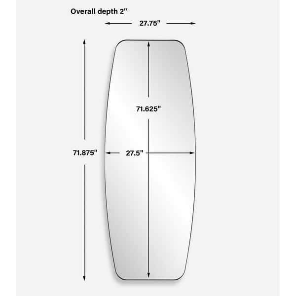 Uttermost Caspian Curved Black Dressing Mirror - 71.875'' H X 27.75'' W X 2'' D