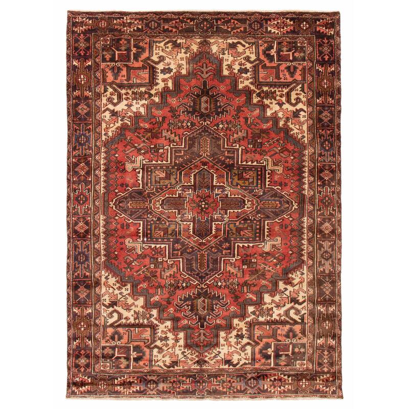 ECARPETGALLERY Hand-knotted Sarabi Red Wool Rug - 7'9 x 11'0 - Red - 7'9 x 11'0