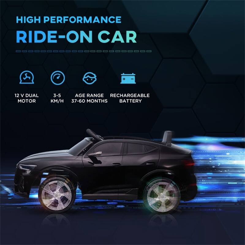 12V Electric Ride-On Car for Toddlers with USB Music LED Lights and Dual Motors Safety Wheels - 42.5" L x 23.5" W x 18.5" H